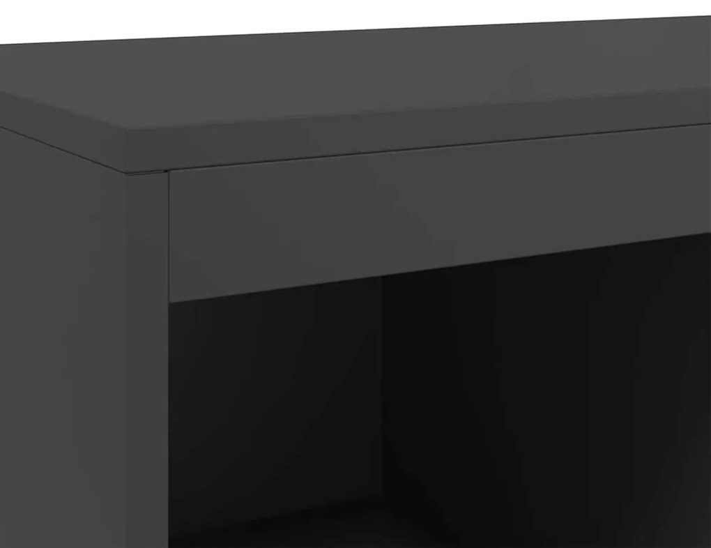 fekete acél magasszekrény 68x39x111,5 cm