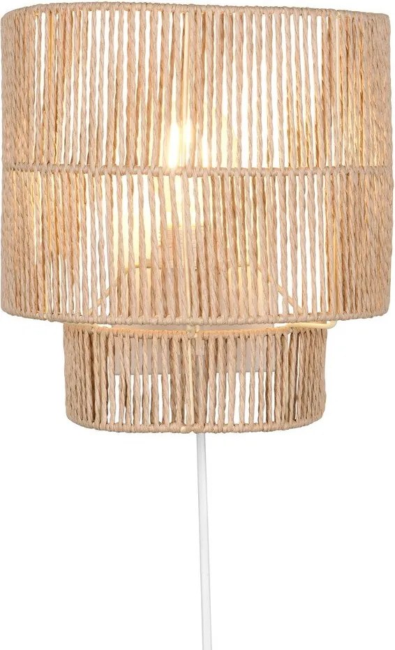 Natúr színű USB fali lámpa Satna – Reality