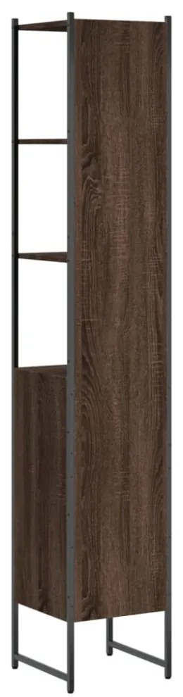 barna tölgyszínű szerelt fa fürdőszobaszekrény 33x33x185,5 cm