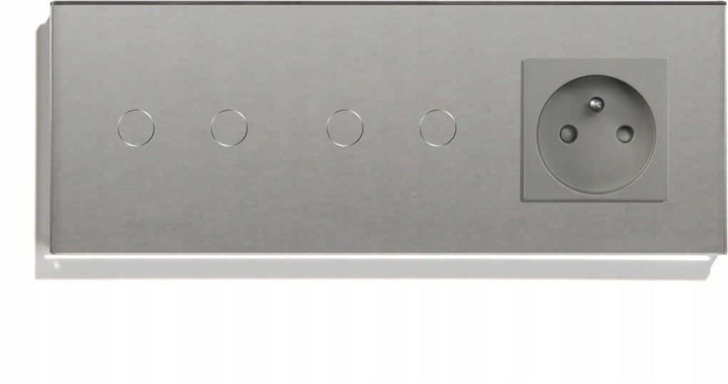 Üveg Érintőkapcsoló Négyes 2+2 Aljzattal Led Háttérvilágítással