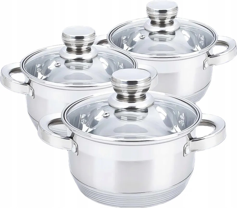 Edénykészlet Ezüst Acél 6 El Indukciós Gáz Edénykészlet Frico