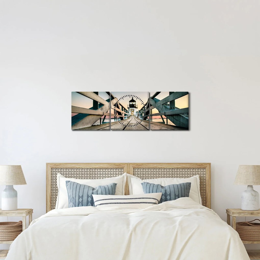 Kép - A mólón (órával) (90x30 cm)