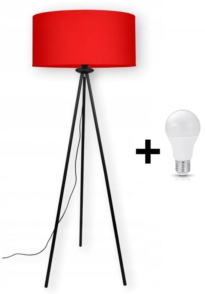 Glimex Abazur állólámpa piros 1x E27 + ajándék LED izzó
