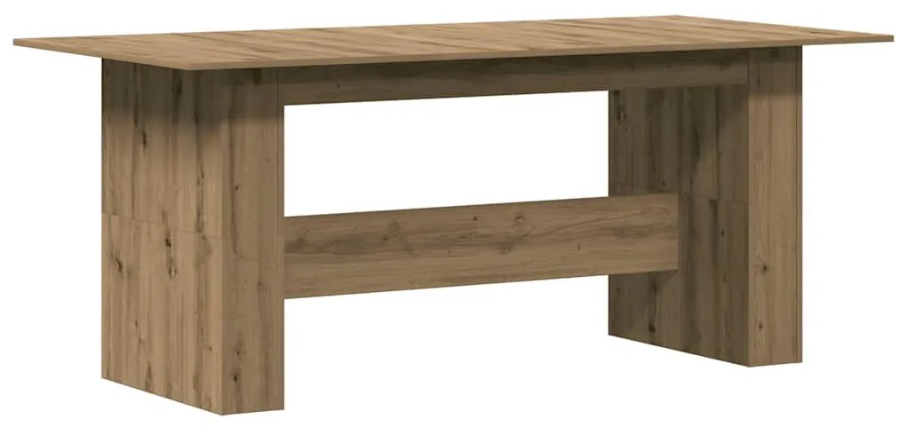 kézműves tölgy színű szerelt fa étkezőasztal 180x90x76 cm