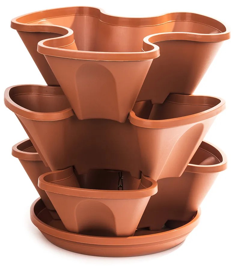 3-részes felakasztható virágpiramis – terrakotta, 33 cm