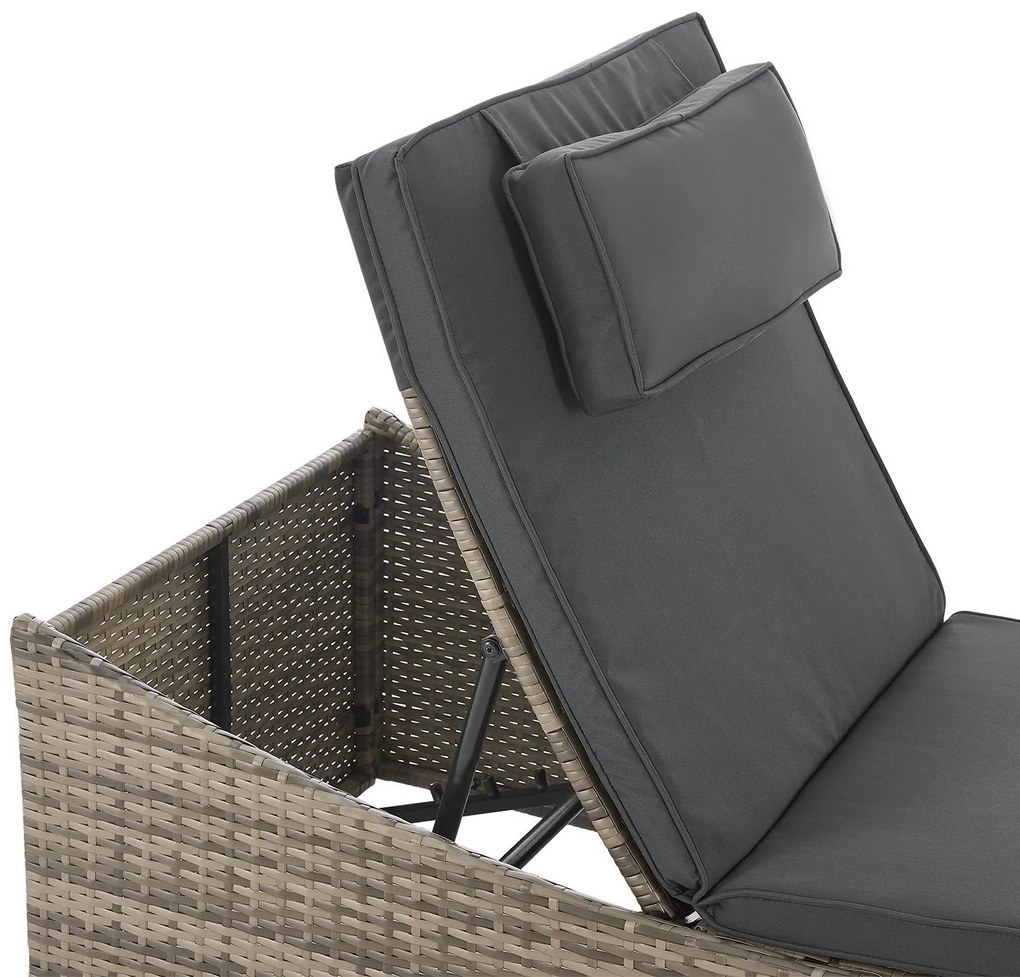 Juskys Kerti rattan nyugágy Lamia - szürke