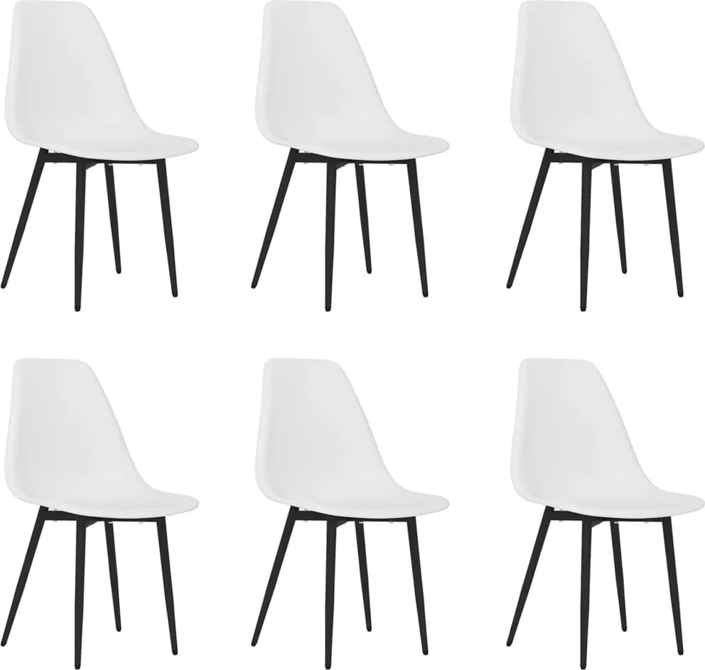 vidaXL 6 db fehér polipropilén étkezőszék