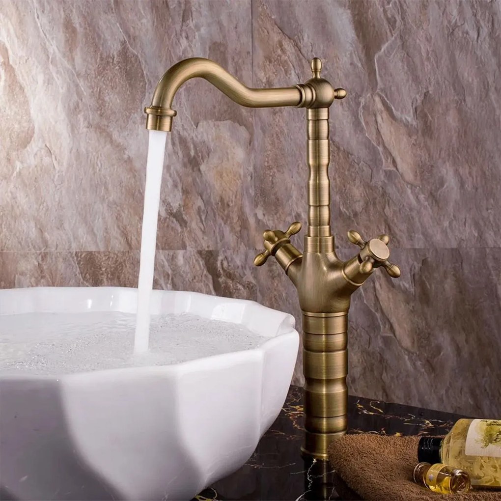 Konyhai Fürdőszobai csaptelep Rea Rustico antique gold