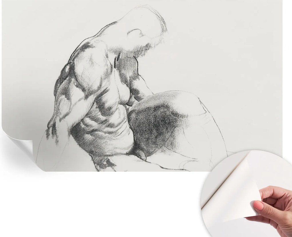 Öntapadós Dekoratív Fotótapéta Hálószobába Férfi vázlat 416x254 cm