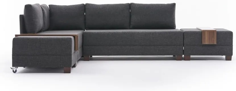 Antracitszürke sarokkanapé (bal oldali) Fly – Balcab Home