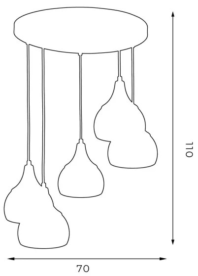 Csillár zsinóron AKTAN 5xE27/60W/230V fekete kerek