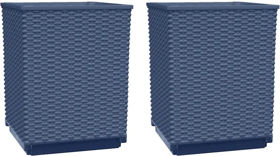 vidaXL 2 db kékszürke polipropilén növénytartó 30 x 30 x 37 cm