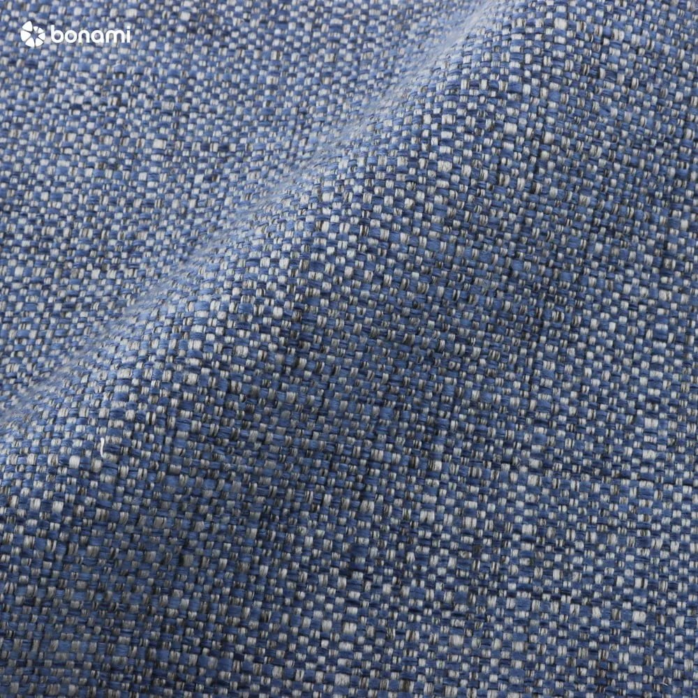 Sötétkék kárpitozott ágyneműtartós franciaágy ágyráccsal 140x200 cm Elizabeth – Micadoni