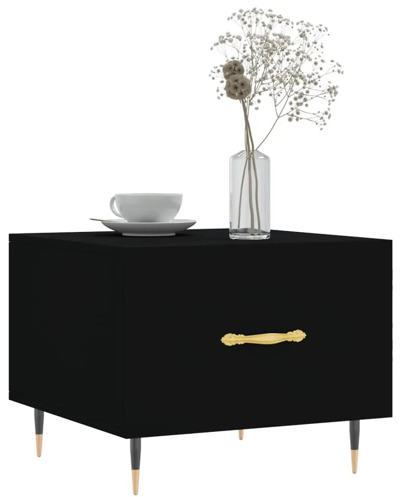 2 db fekete szerelt fa dohányzóasztal 50 x 50 x 40 cm