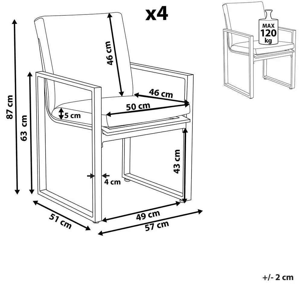 Szék szett 4db Paole (szürke). 1011526