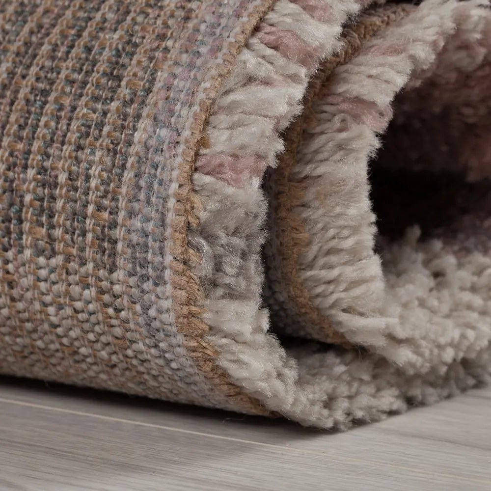 Nuru rózsaszín-szürke szőnyeg, 60 x 230 cm - Flair Rugs