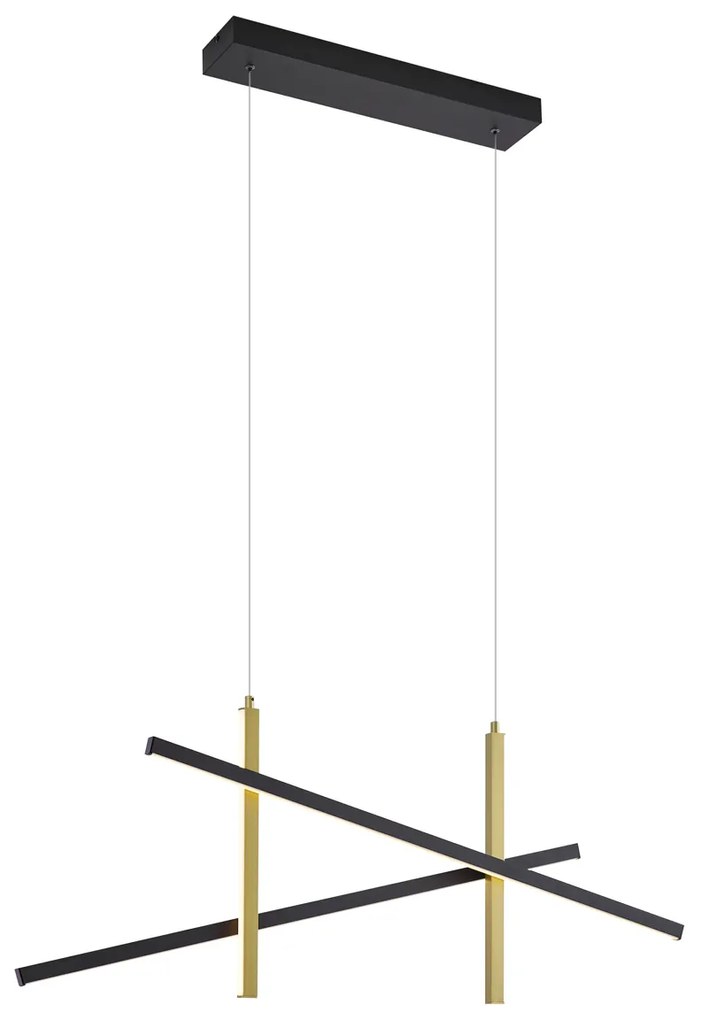 Design függőlámpa X fekete arannyal, LED-del, 3 lépésben dimmelhető - Joy