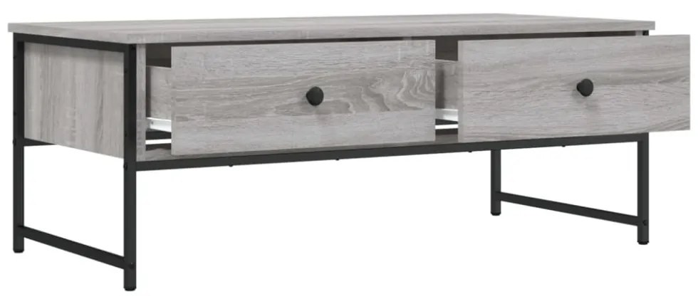 szürke sonoma színű szerelt fa dohányzóasztal 101x49x39,5 cm