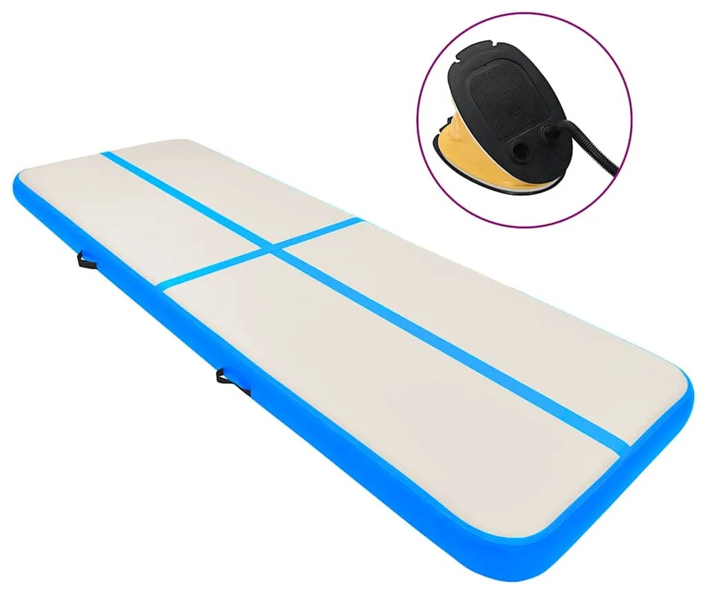 vidaXL kék PVC felfújható tornamatrac pumpával 300 x 100 x 15 cm