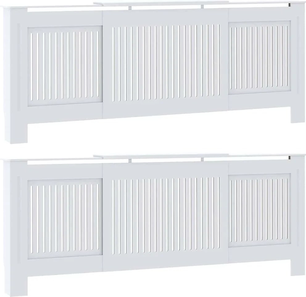 vidaXL Radiátor fedezék 2 pcs Fehér 205 x 20,5 x 81,5cm Faanyag