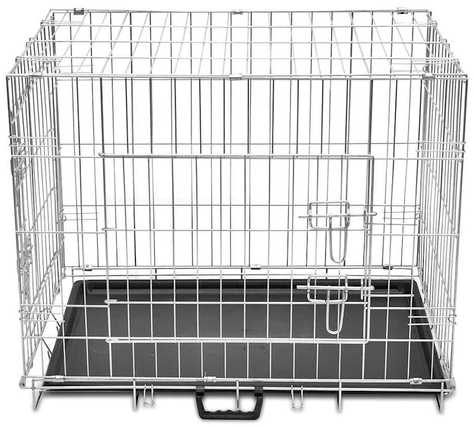 vidaXL Összecsukható fém kutyaketrec L