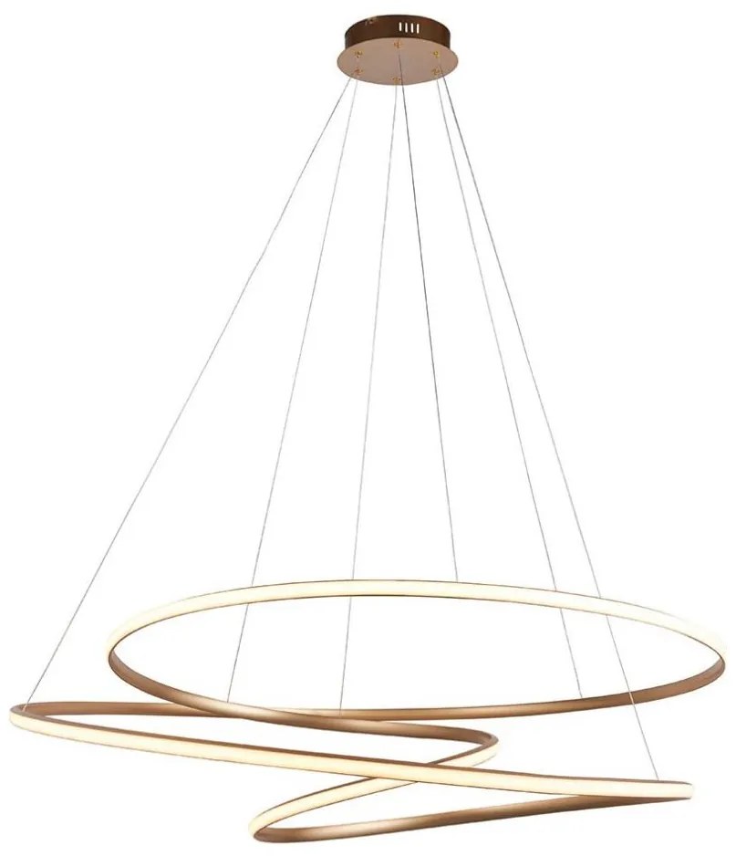 Endon 97645 - LED fényerőszabályozható csillár sodronyon TWIRL LED/131W/230V 3000K arany