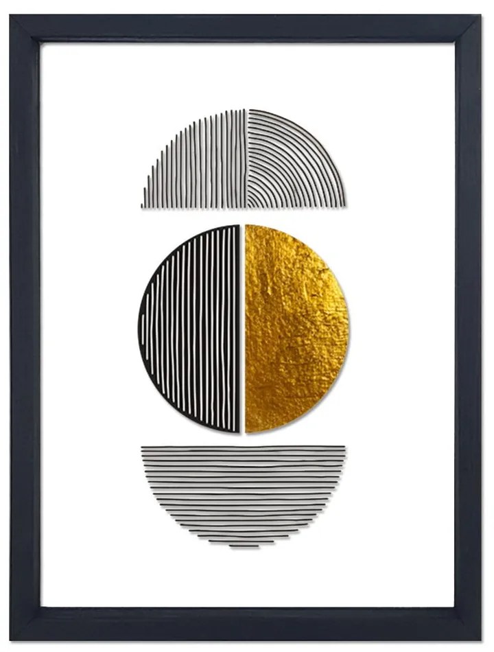 Shapes II. üvegezett kép fekete keretben, 32 x 42 cm - Vavien Artwork