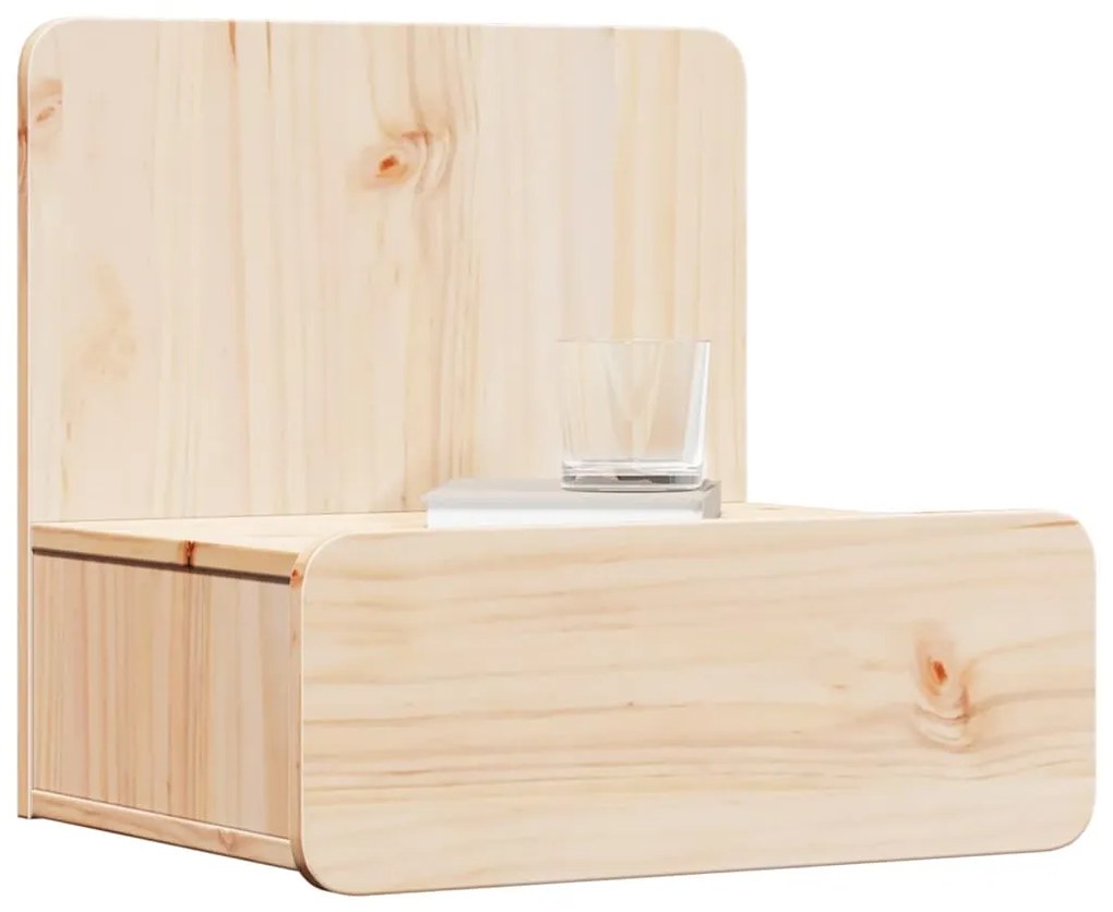 Éjjeli asztal 2 pcs Barna 44 x 32.5 x 40 cm Tömör fenyőfa