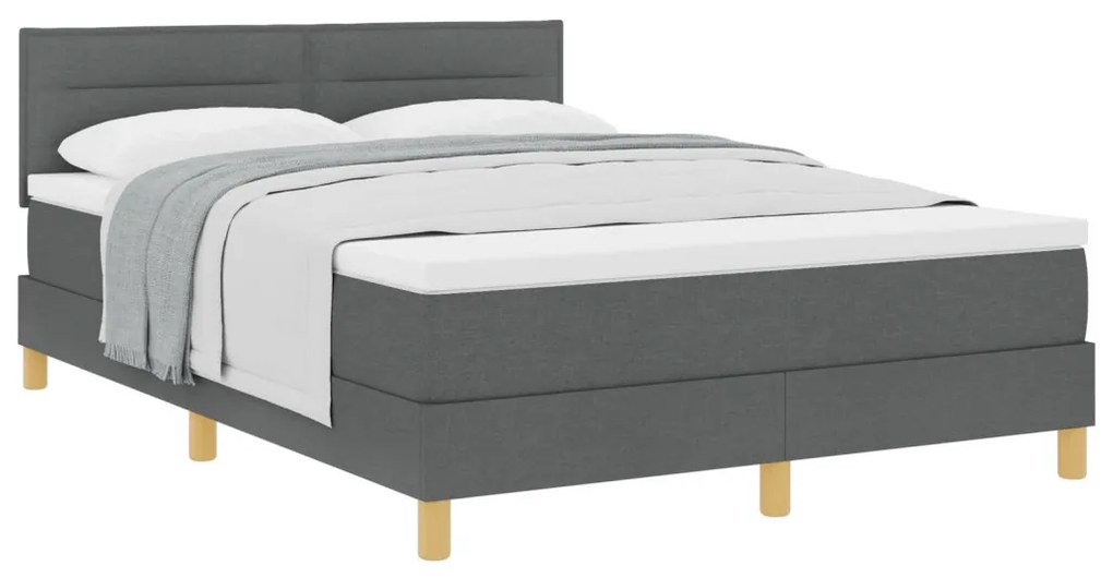 Box Spring Ágy matraccal Sötétszürke 160x200 cm Szövet
