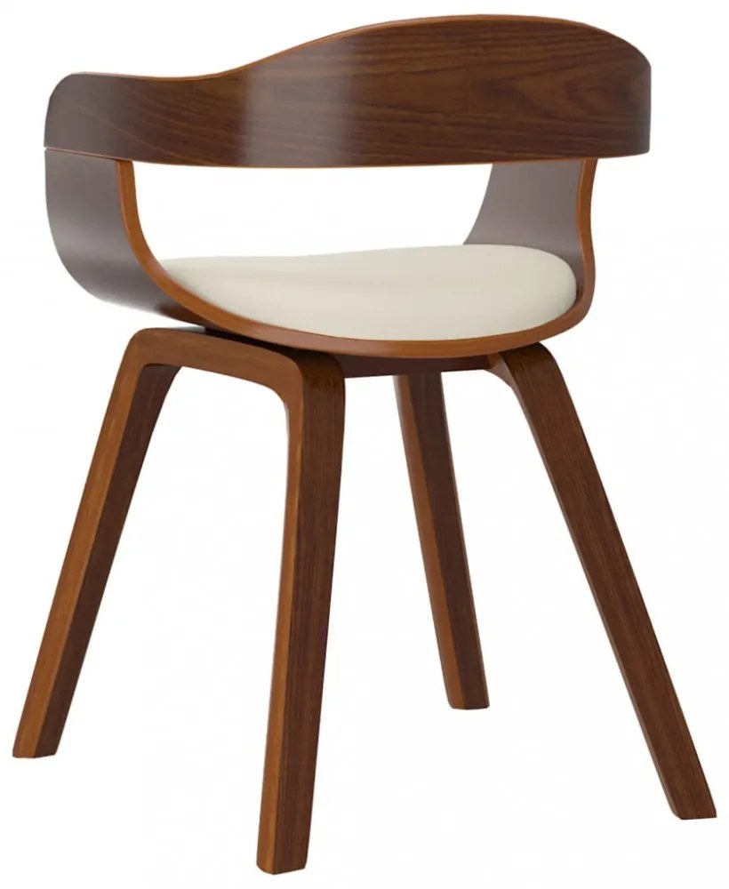 krémszínű műbőr és hajlított fa étkezőszék