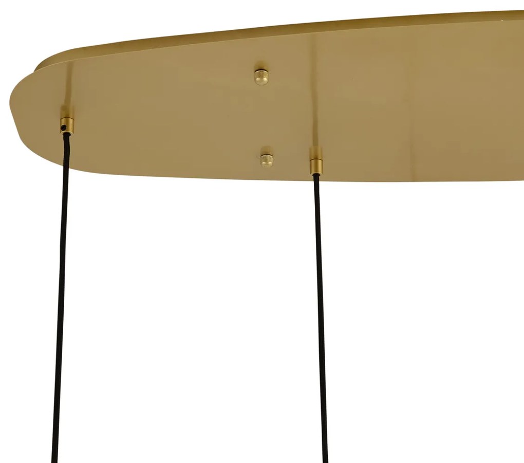 Hotel Chic függőlámpa sárgaréz borostyánszínű üveggel, 5-lámpás - Gus