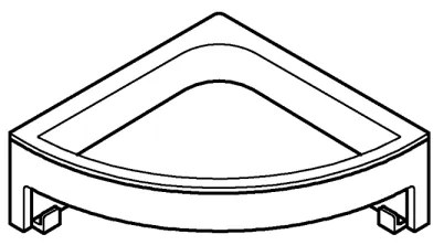 GROHE 411062430 - ESSENTIALS sarok zuhanypolc, 250 × 250 mm, fekete