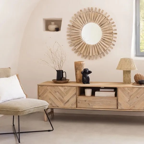 Atmosphera - Fali tükör MANON átm. 88 cm fenyő