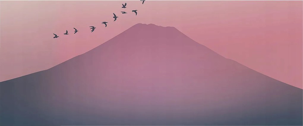 Flizelina fotótapéta Nappaliba és Hálószobába Hegyi nyugat 250x104 Ragasztó