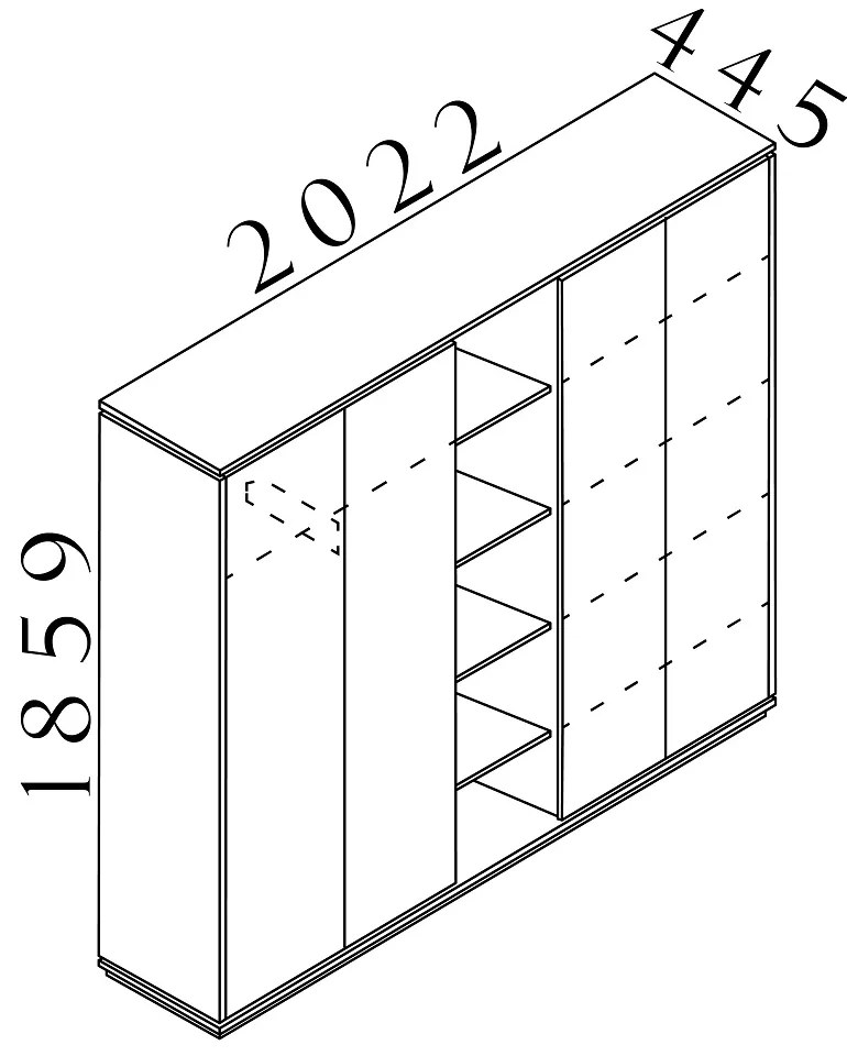 Creator magas gardrób 202,2 x 44,5 x 185,9 cm, fehér / antracit