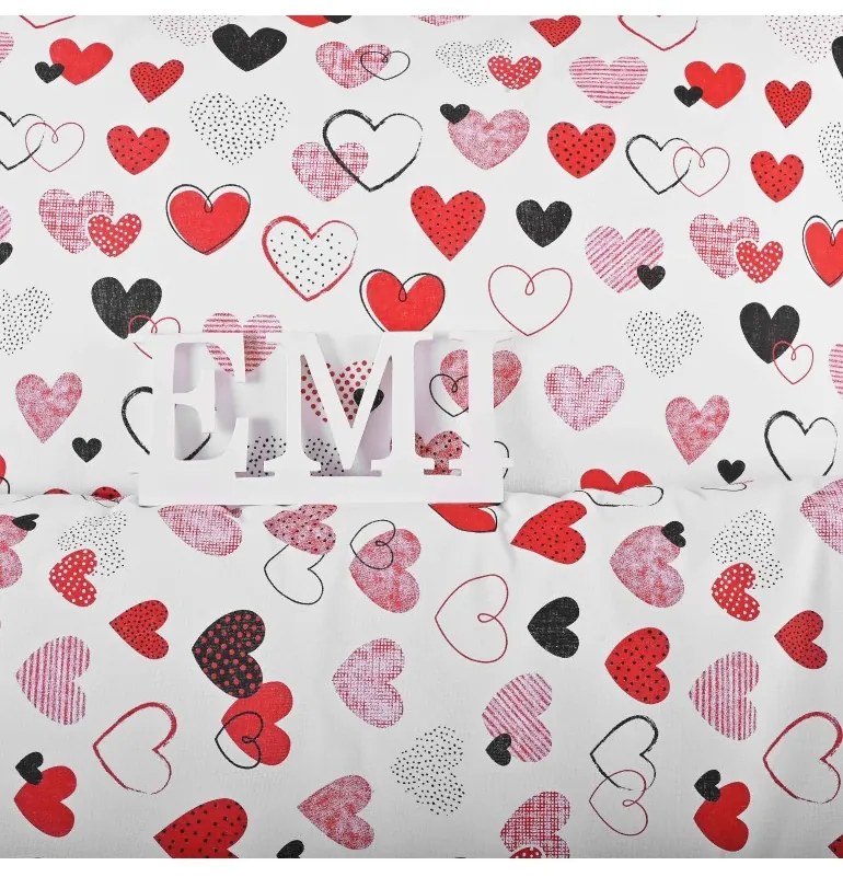 EMI szivecske gyermek pamut ágyneműhuzat, Gyerekgarnitúra 90x130 + 45x65