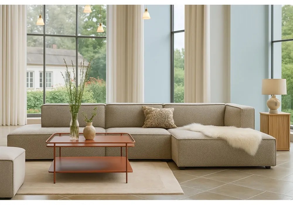 Terrakotta színű fém dohányzóasztal 75x75 cm Yuba – Unique Furniture