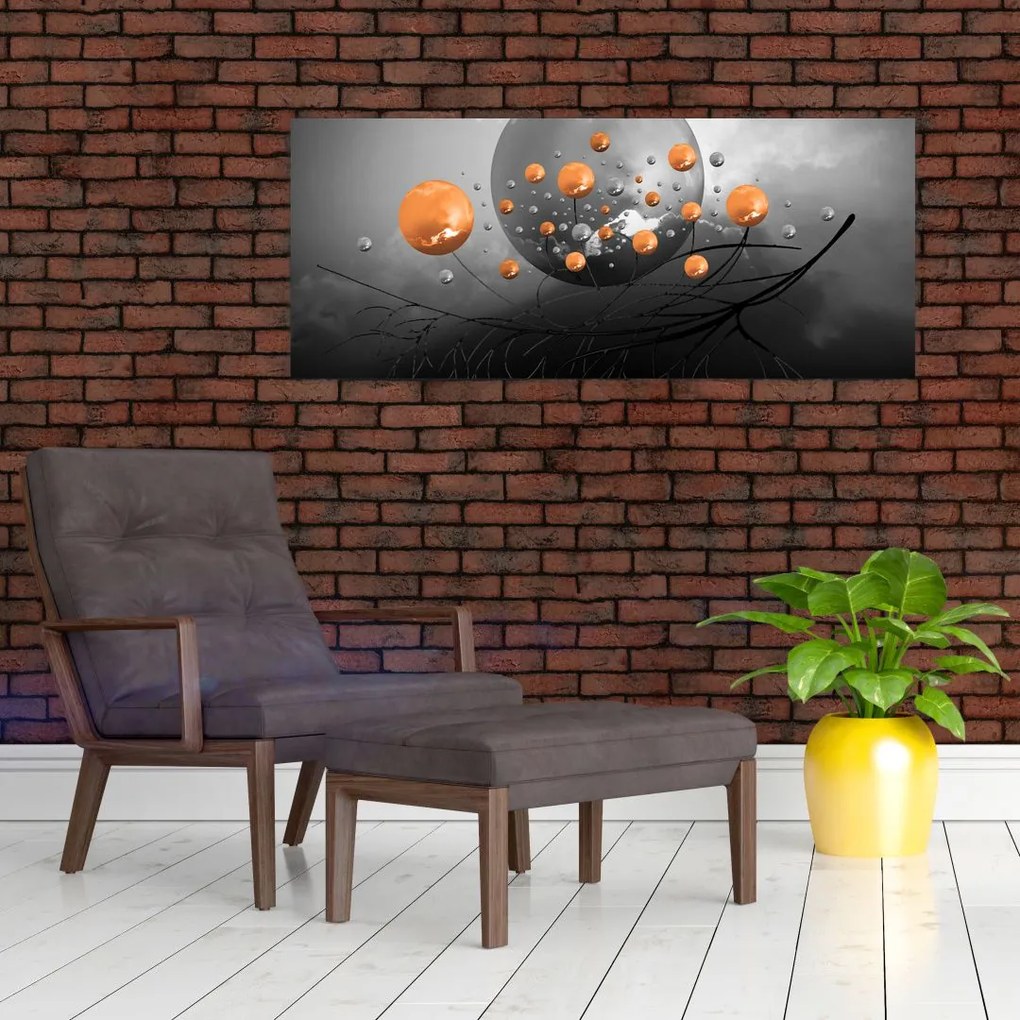 Narancssárga gömbök képe (120x50 cm)