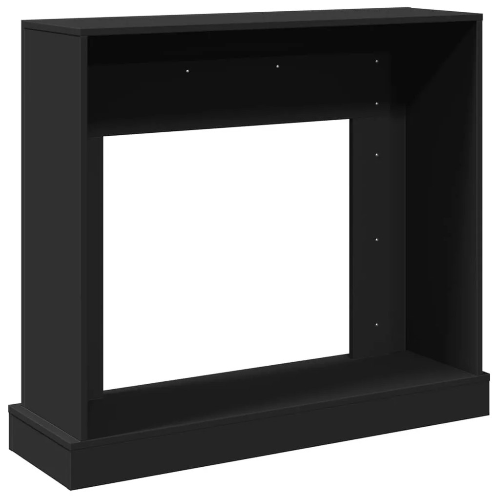 fekete szerelt fa kandallóburkolat 100 x 30 x 87,5 cm