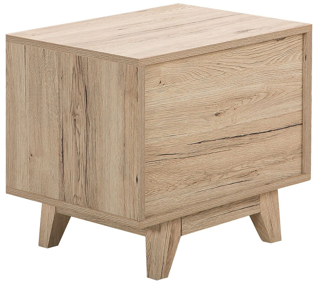 Skandináv Stílusú Fehér És Világos Fa Éjjeliszekrény SPENCER Beliani