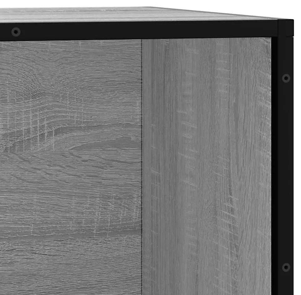 cipőpad szürke Sonoma 80x40x53,5 cm Gépi fa és fém