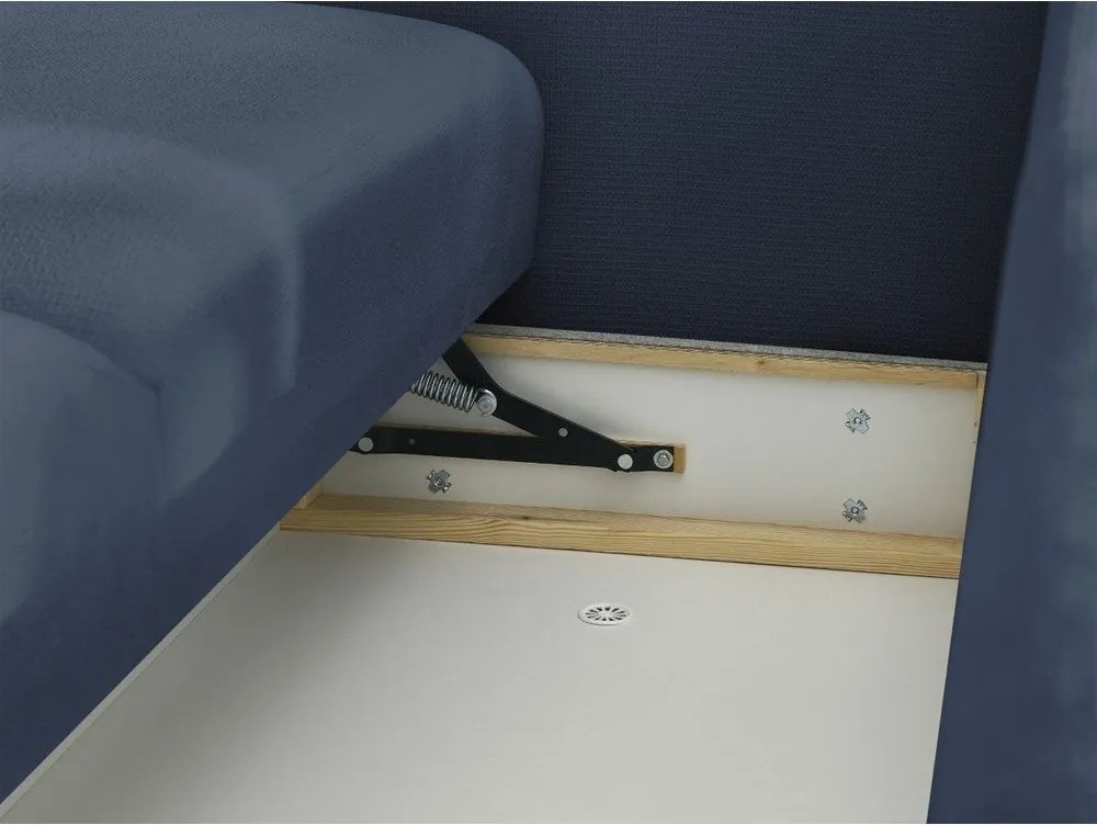 Kék kinyitható-tárolóhelyes kanapé 265 cm Ezechiel – Bobochic Paris