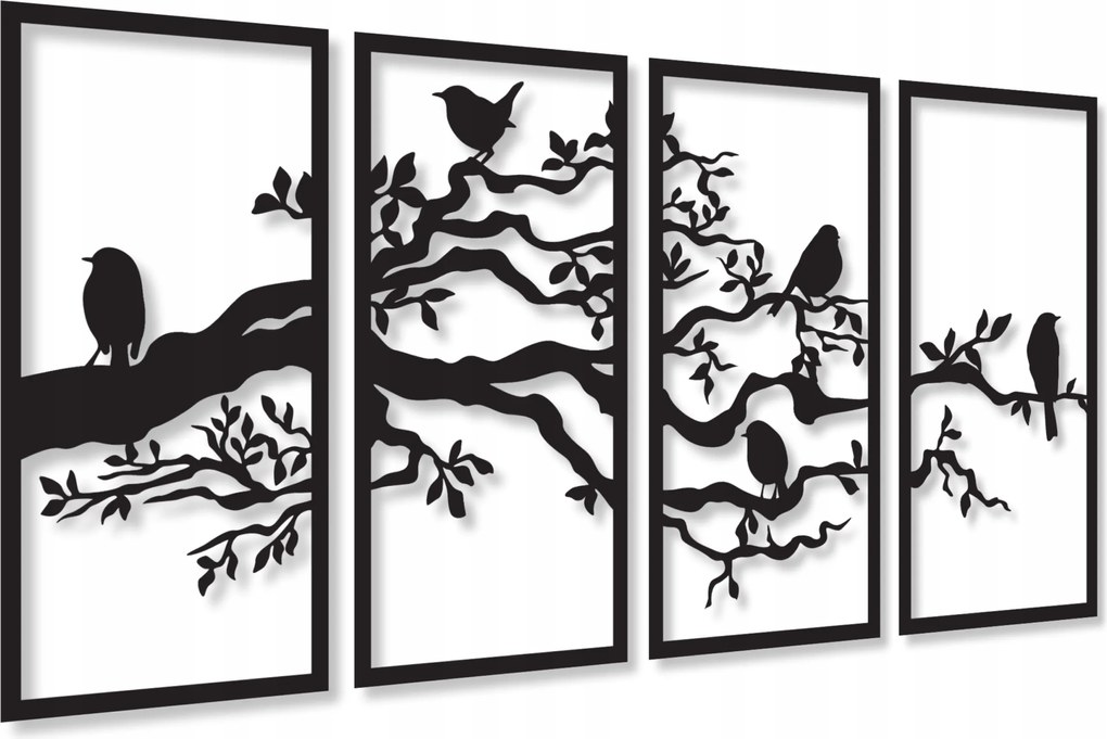 Kép Áttört Fa Fali Dekoráció Fa 3D Képek Nappali Triptichon