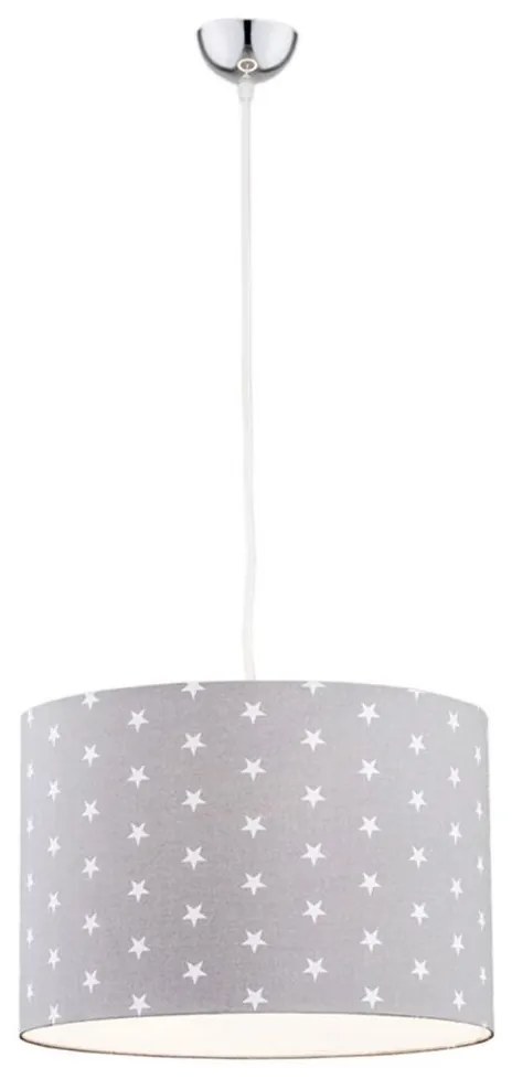 Argon 4134 - Csillár zsinóron MAGIC 1xE27/15W/230V szürke/fehér