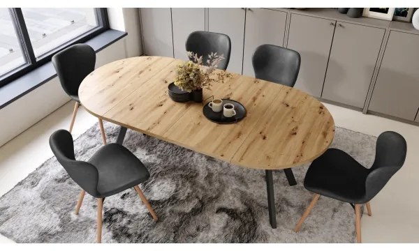 Bővíthető étkezőasztal ARTUR artisan tölgy/fekete