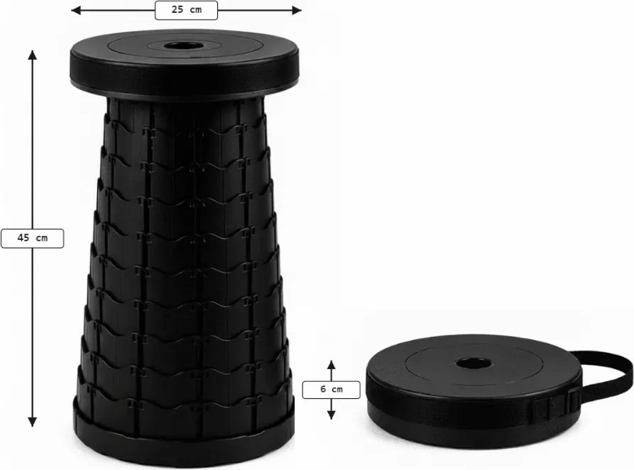 Kemping szék CAMPIO teleszkópos 45 cm, piros