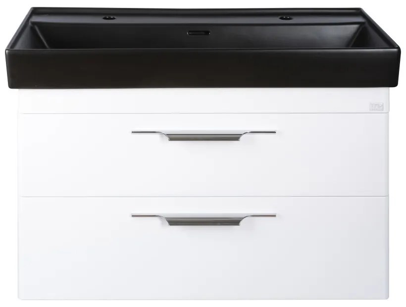 TMP LUX 100D fali fürdőszobabútor - CeraStyle SHARP FEKETE DUPLA csaplyukas mosdóval - 100 x 48 cm