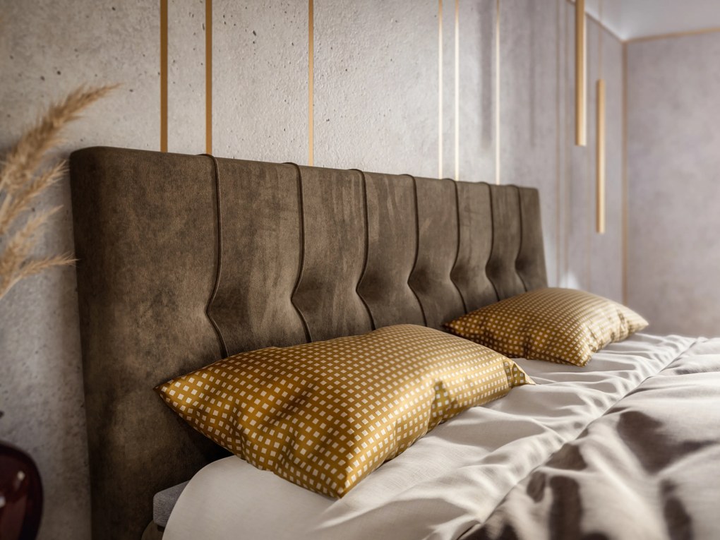 Egyszemélyes ágy Boxspring 120 cm Driny (karamell) (matraccal és tárolóhellyel). Akció -17%. 1043357
