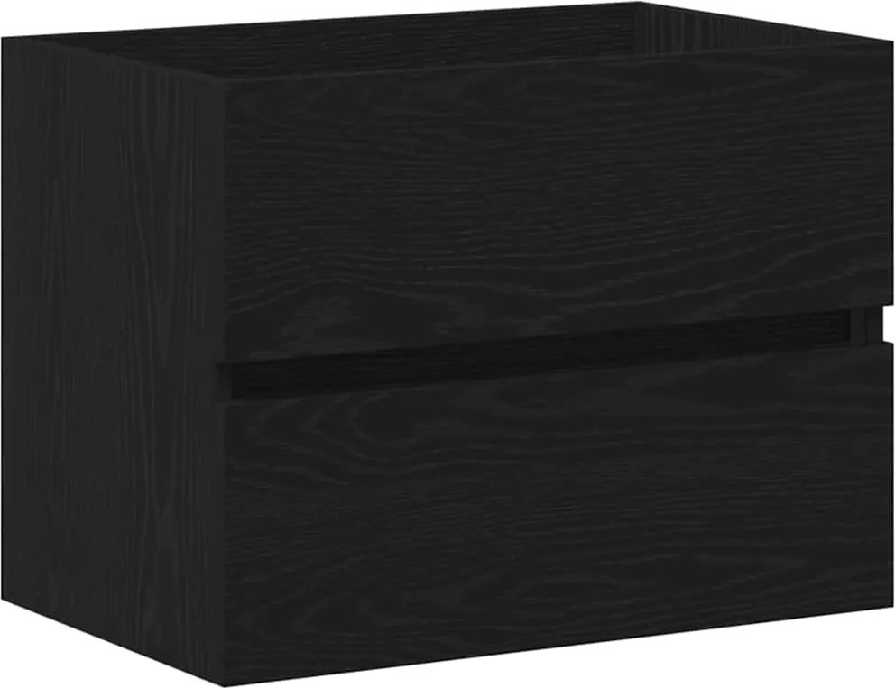 vidaXL fekete tölgy színű szerelt fa mosdószekrény 60x38,5x45 cm