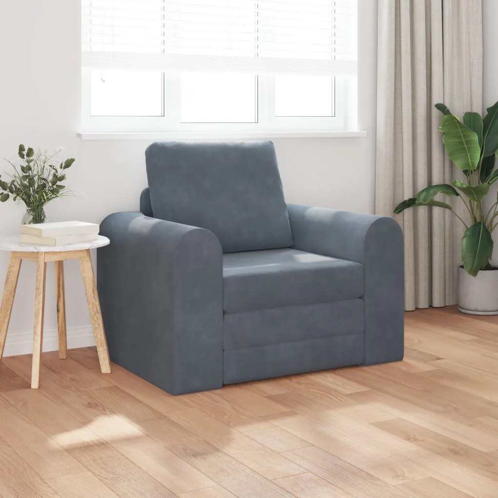 Földi Sofa Bed 2 az 1-ben Sötétszürke 98x71x83 cm Bútor